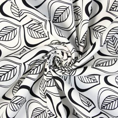 A set of curtains for the kitchen Ethel Leaves 149x180 cm - 2 pcs, grabbing - 2 pcs, 100% HL-4
