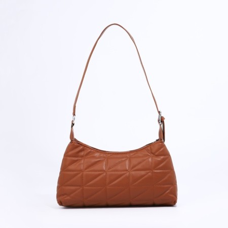 Baget bag with zipper, brown color