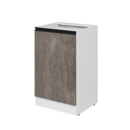 Floor cabinet with 1 door Noktyurn, 500x450x820, white/dark concrete/anthracite