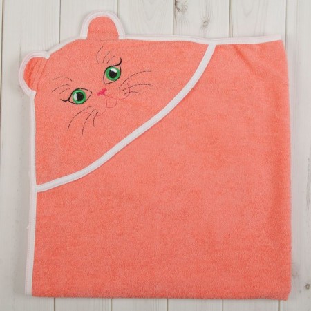 Children's corner "Pussy", size 120 x 120 cm, coral color