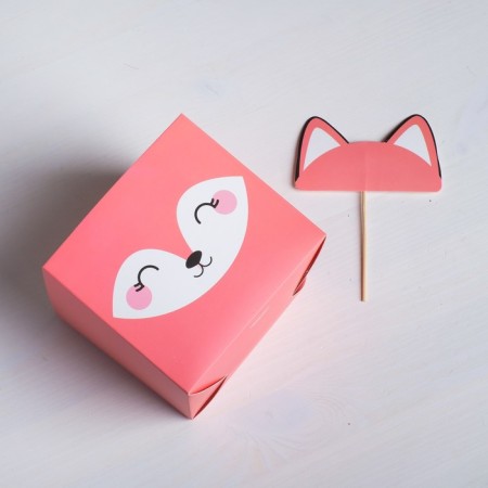 Box for flowers with the topper "Fox", 11 x 12 x 10 cm-5