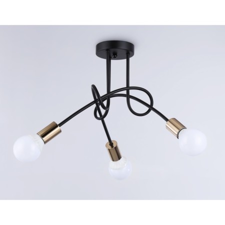 Lamp ceiling in the style of Ambrella Light, Loft, TR80415, 3HE27, black color, gold-1