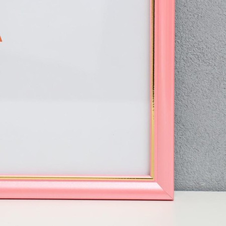 Photo frame plastic 30x40 cm, pink with gold (plastic screen)-1
