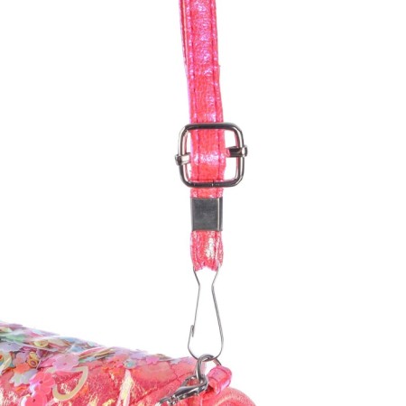 Children's bag on the valve, 6x12x16 cm, adjustable belt, bright pink mix-5