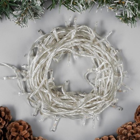 Garland “thread” 10 m, ip20, transparent thread, 100 LED, glow warm white, 8 modes, 220 V-2