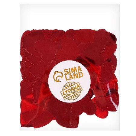 Filler for the ball "Confetti Heart", 2.5 cm, foil, red color, 10 g-1
