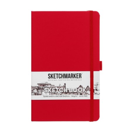 Sketchmarker sketchbook, 130 x 210 mm, 80 sheets, solid cover of artificial leather, Magentine, block 140 g/m2-1