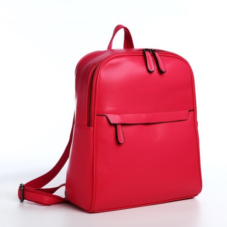 Women's backpack made of artificial leather with lightning, 2 pockets, color fuchsia