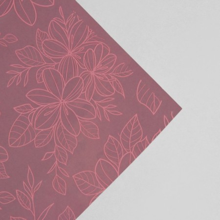 Flower film Packing Glossy Transparent "Flowers", Pink, 0.6 x 10 m-2