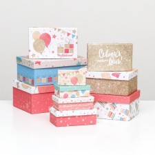 A set of boxes 10 in 1 “Let all desires fulfill”, 30.5 x 20 x 13 - 12 x 6.5 x 4 cm