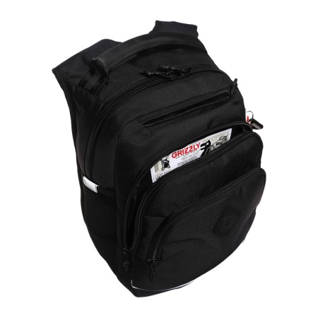 School backpack, 40 x 25 x 22 cm, Grizzly, ergonomic back, laptop department, black-12