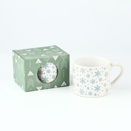 New Year. New Year's ceramic "Snowflakes" mug, 320 ml-5