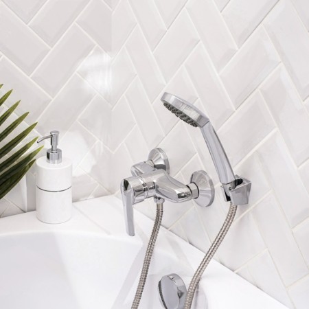 Shower mixer RMS SL50-003, one-leaf, with a shower set, chrome-2