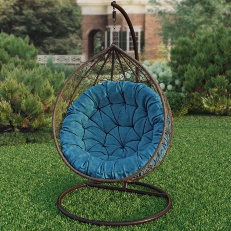 Pillow for swing "Tina", diameter 115 cm, turquoise color