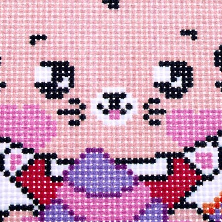 Canvas for embroidery with a cross "cat with ice cream", 20 x 15 cm-2