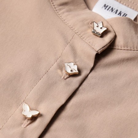 Платье для девочки MINAKU: Cotton collection цвет бежевый, р-р 134-8