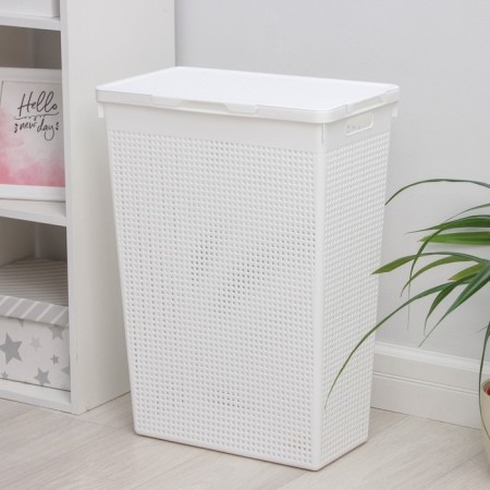 Besnaya basket with a lid "loft", 50 l, white color