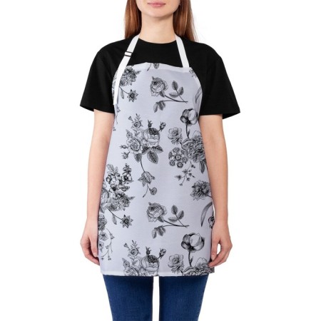 Apron of a kitchen with a photo print "Bouquet", adjustable, size OS