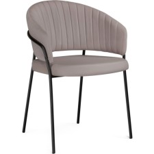 Chair on the metal frame Leo Metal/velor, black/cappuccino 56x52x80 cm