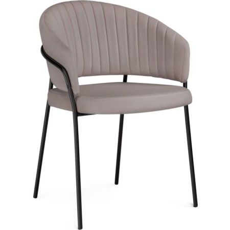 Chair on the metal frame Leo Metal/velor, black/cappuccino 56x52x80 cm