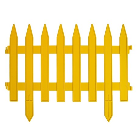 Decorative fence, 35 × 210 cm, 5 sections, plastic, yellow, Gotika, Greengo-7