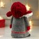 Interior doll "Grandfather Frost in a gray coat and red ear-ear-ear" 26x14x18 cm