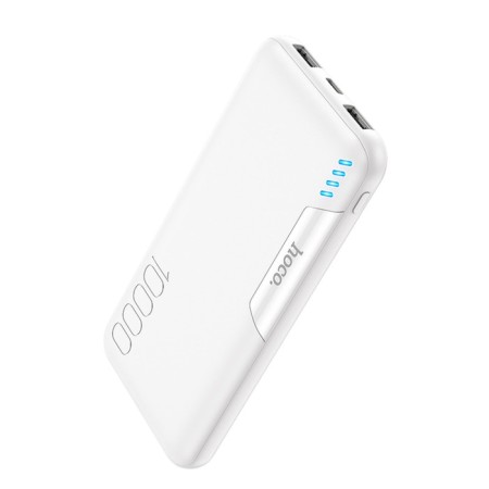 External battery Hoco J82, Li -Pol, 10,000 mAh, microUSB/type -C - 2 A, 2 USB - 2 A, white-1