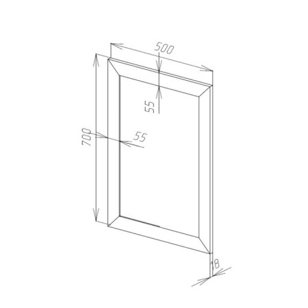 Wall mirror "Wenge", 50 × 70 cm, Rama MDF, 55 mm-2