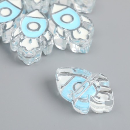 Bead for creativity plastic "Blue rocket" 0.8x2.2x3.2 cm-3