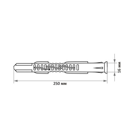 Dowel "Rosdubel P", frame, polypropylene, 16x250 mm, 50 pcs-3