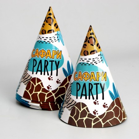 Set of paper dishes disposable safari PARTY ”, 6 plates, 6 glasses, 6 caps-3