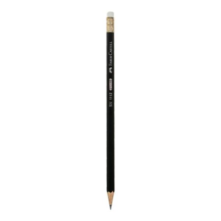 Pencil black-granographic Faber-Castell HB 1112 with an eraser, black-3