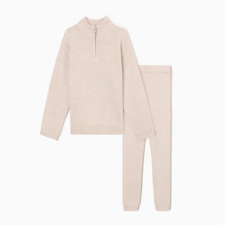 Costume (sweater and trousers) children's minku, beige color, height 122 cm-5