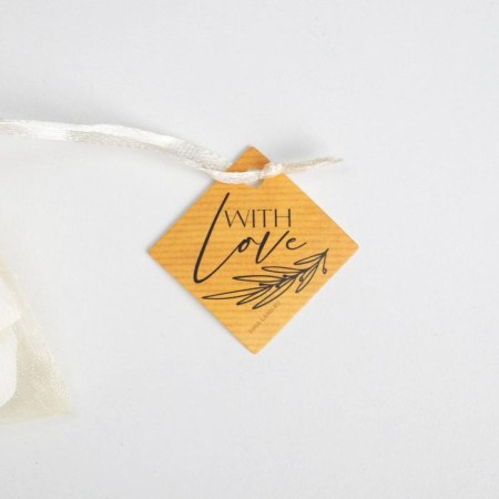Bager Gift Organza Beige “With Love”, with a nameplate, 7 x 9 cm +/- 1.5 cm-2