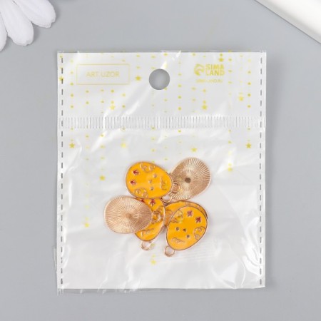 Decor for creativity metal, enamel "Egg - chicken" 1.4x2.2 cm-3