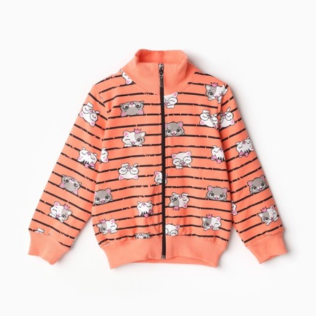 Sweatshirt for girls, coral color, height 98 cm