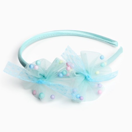 Blue hair rim, flowers, 11 cm, cold heart-1
