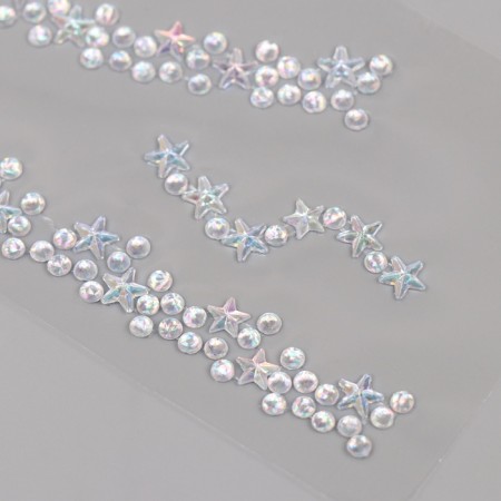 Sticker Plastic Rhocker "Choker from Stars" silver 11.6x18 cm-3