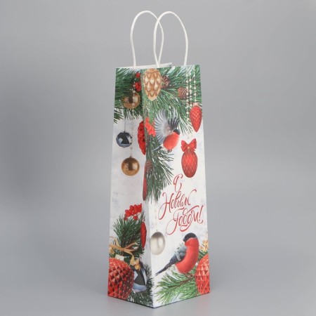 Package for the bottle "New Year's mood", 13 x 36 x 10 cm, New Year-2