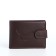 Men's purse on the button, a department for cards, coins, brown color