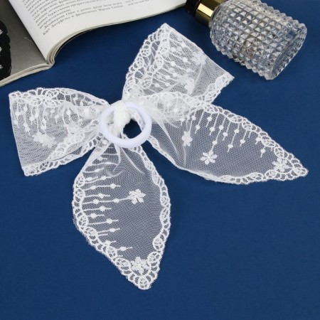 Hair elastic band Bant "Schoolgirl" Galant Lace Classic, 20x17 cm, White-2