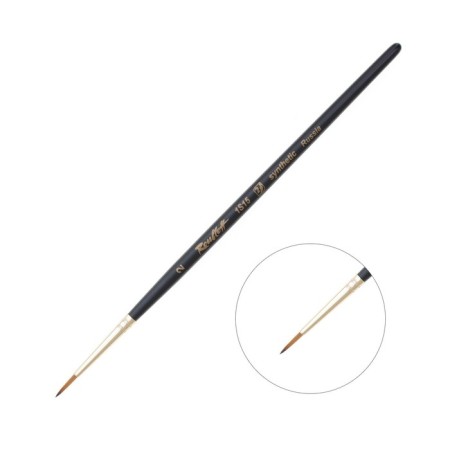 Synthetic brush, imitation column, round, rubloff series 1s15 No. 2, short black matte handle, yellow clip