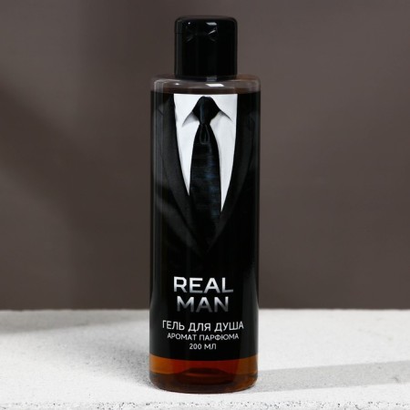 Gift kit Real Strong Man, shower gel 200 ml and body washcloth, Hard Line-2