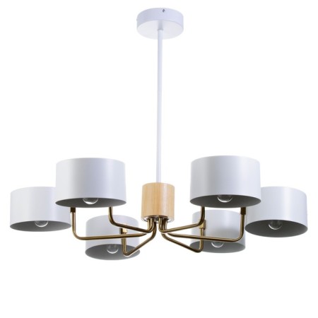 Brisco chandelier 6he27 40W white-gold 90x90x55 cm Bayerlux