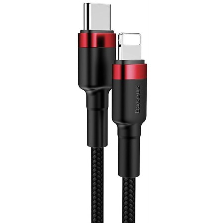 Cable Baseus, Type -C - Lightning, 2.4 A, 18W, 1 m, red+black-1