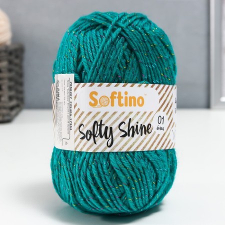 Yarn 70% acrylic, 30% silk "Softy Shine" 50 grams 85 m color 38 viridian
