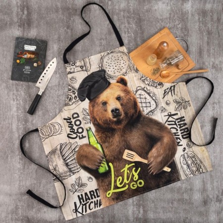 Apron "Ethel" Bear 73x71 cm, 100% cotton, reps 210 g/m2-2