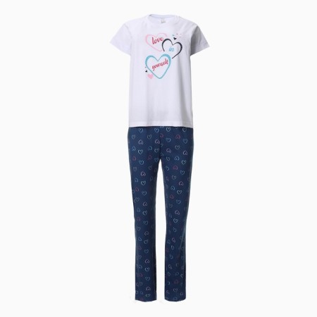 Home female "hearts" (T -shirt/pants), white/blue color, size 52-4