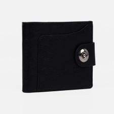Male purse for magnet, department for bills, for maps, for coins, black color