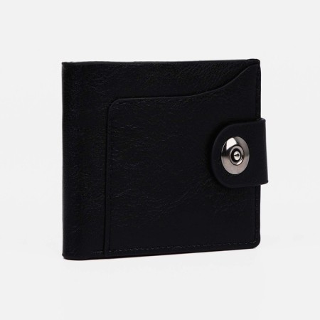 Male purse for magnet, department for bills, for maps, for coins, black color